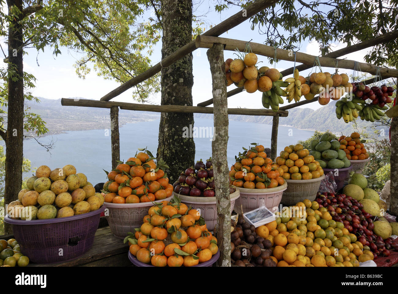 Mont Batur volcano Bali Banque D'Images