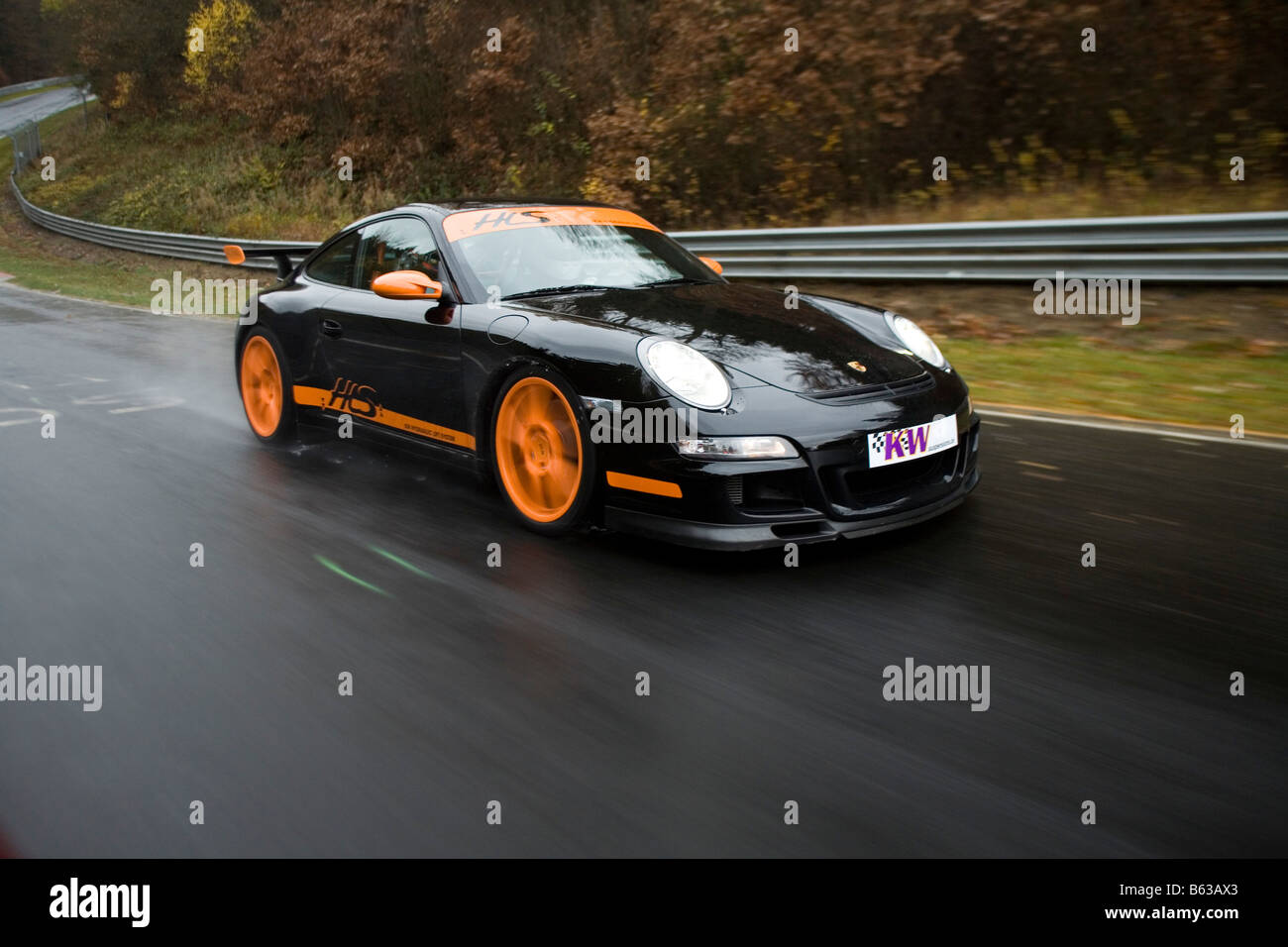 Porsche GT3-RS sur la Nordschleife nurburg allemagne Banque D'Images