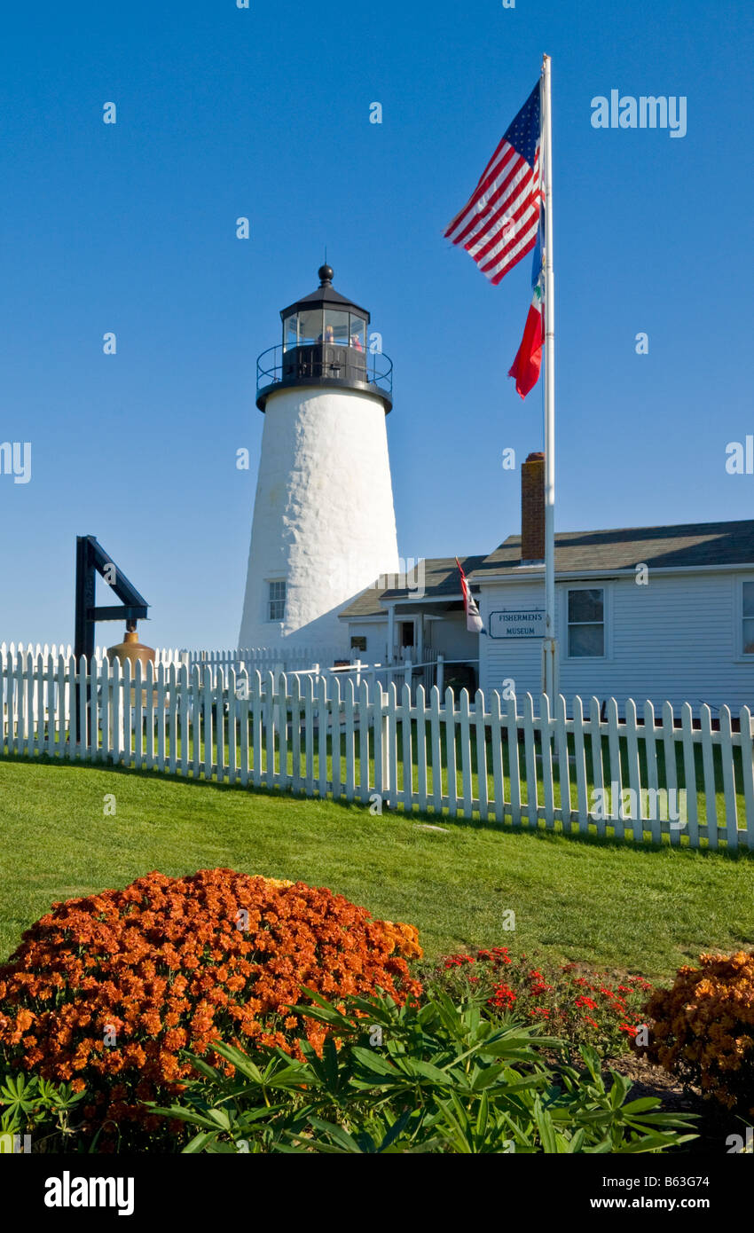 Pemaquid Point Lighthouse et Fishermans Pemaquid Musée Maine USA United States of America Banque D'Images