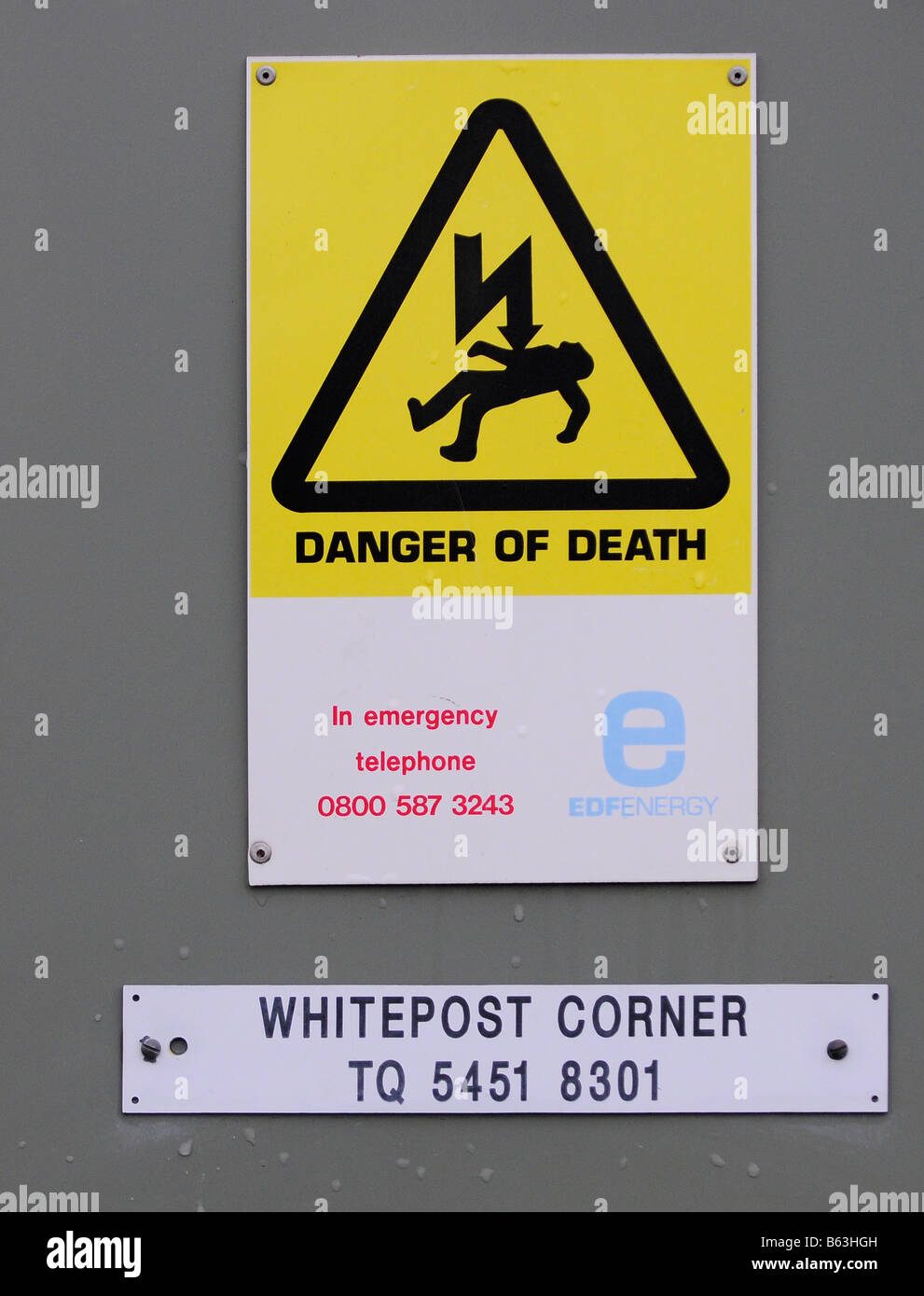 Danger de mort signer 2811 2008 Photo Garry Bowden Banque D'Images