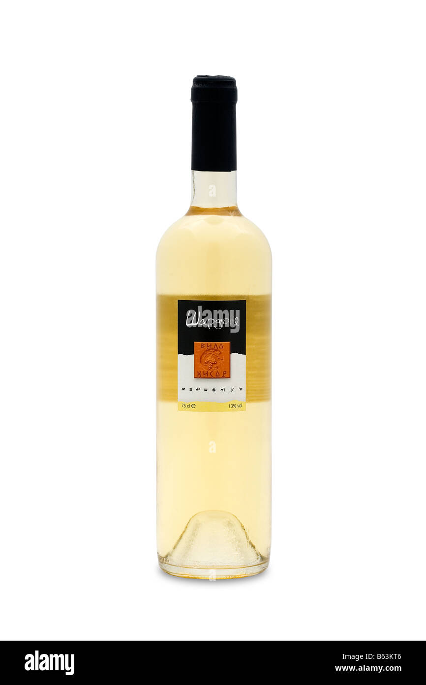 Vin Blanc Chardonnay hisar villa Bulgarie lumière couleur or hay nuances vert vanille cacao Beurre de légumes fruits tropicaux Banque D'Images