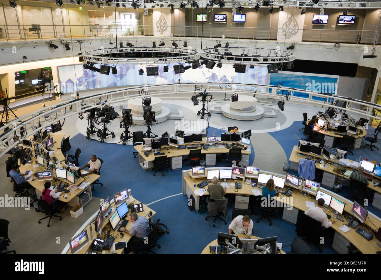 Le siège d'Al Jazeera English studio de télévision par câble, Doha, Qatar Banque D'Images