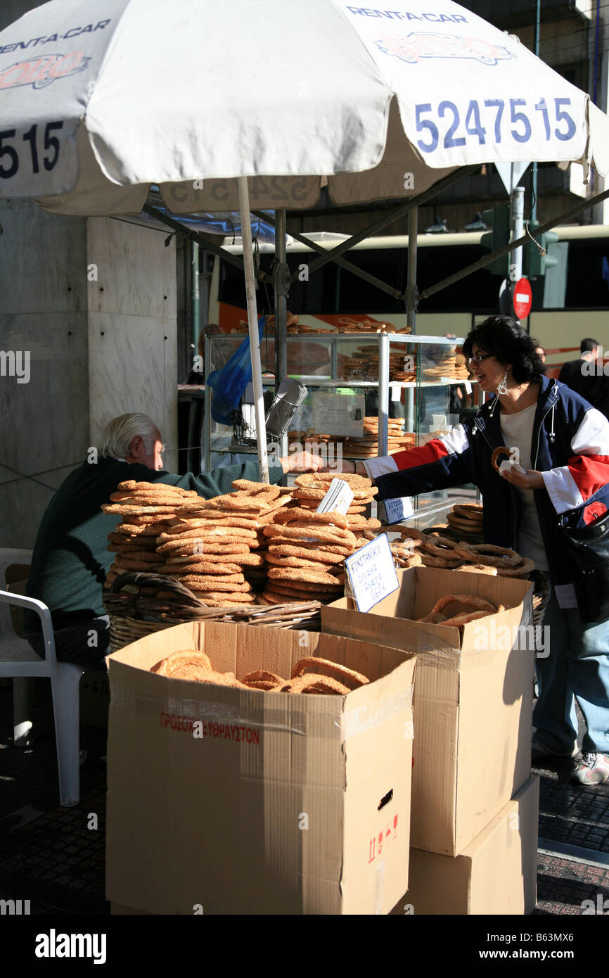 Vendeur de bagel Banque D'Images