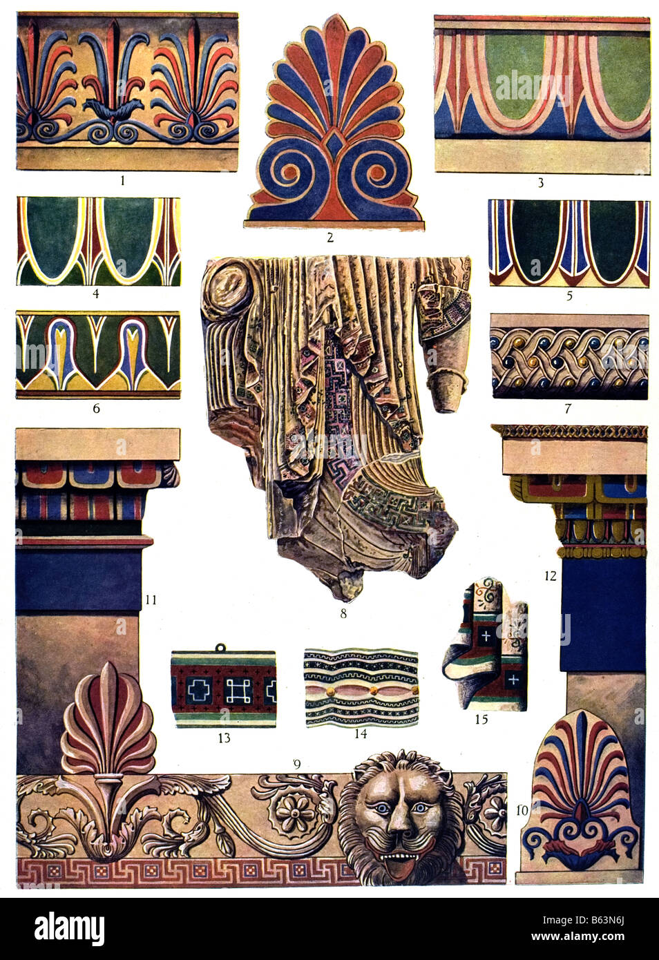 L'Ornement en marbre grec / grecque Banque D'Images