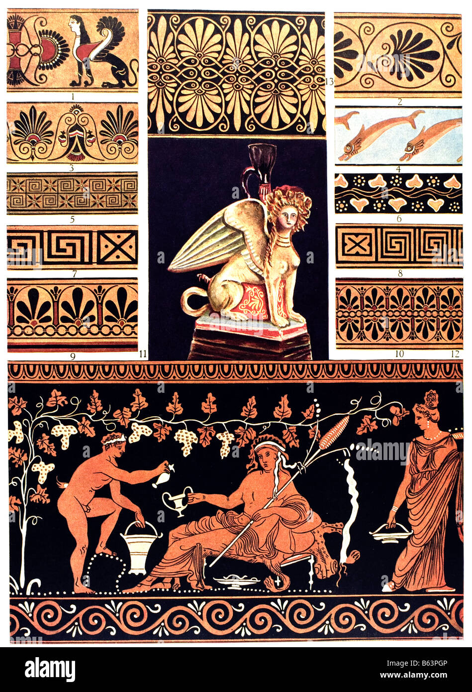 L'Ornement grec / Vase-Painting Banque D'Images