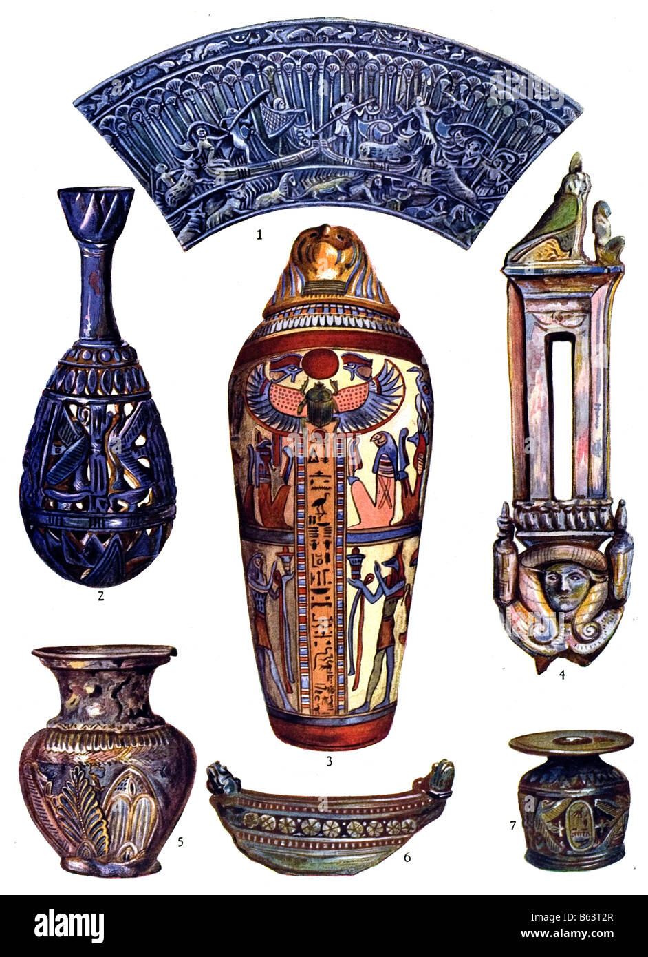 L'Ornement Égyptien / céramique égyptienne. (Wallis, l'art céramique Égyptienne) Banque D'Images