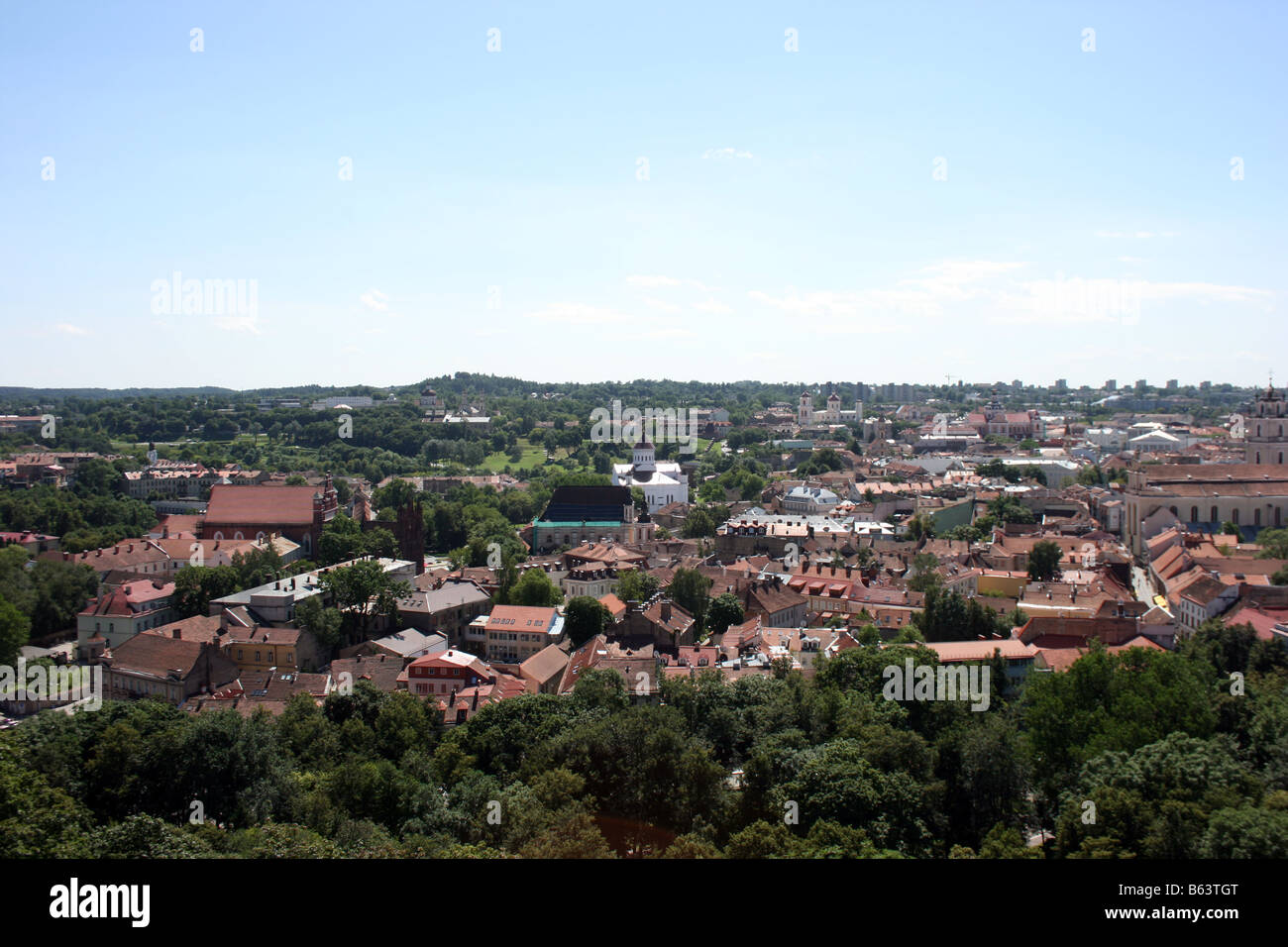 La vieille ville de Vilnius, vue depuis la tour de Gediminas, Lituanie Banque D'Images
