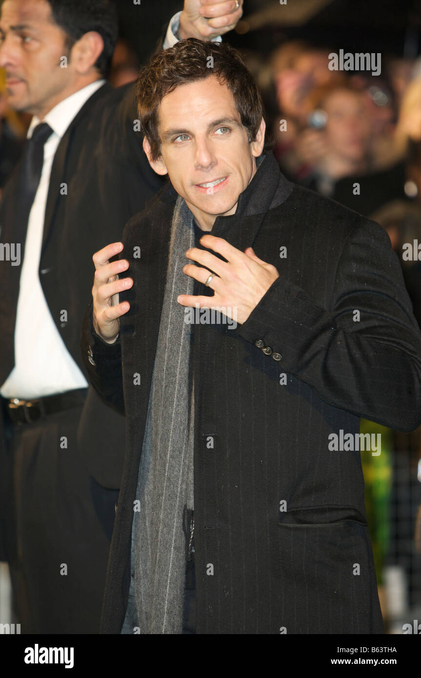 Ben Stiller qui fréquentent le premier ministre de Madagascar Escape 2 Africa cinéma Empire Londres 23 novembre 2008 Banque D'Images