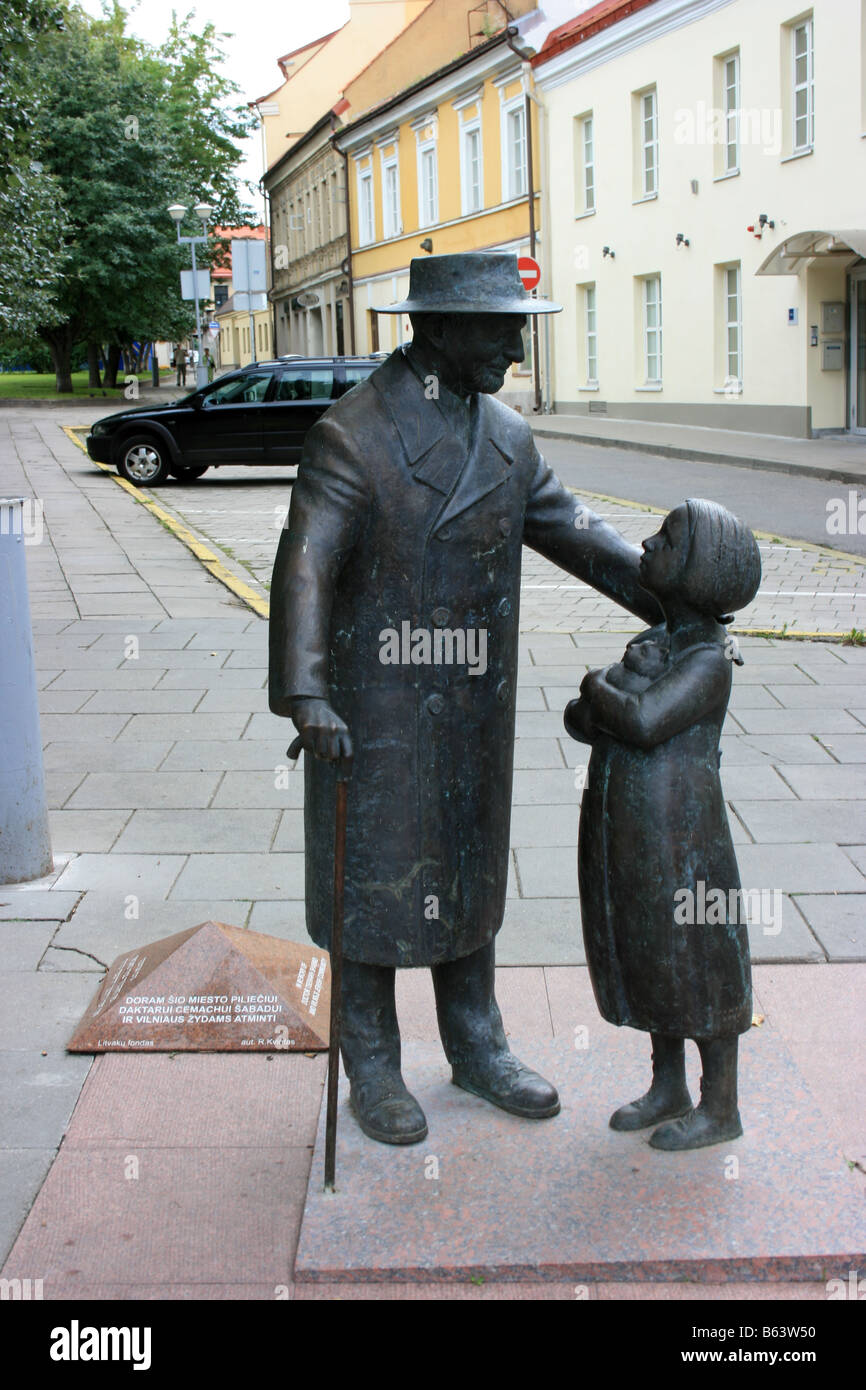 Un monument de Zemach Shabad à Vilnius, Lituanie Banque D'Images