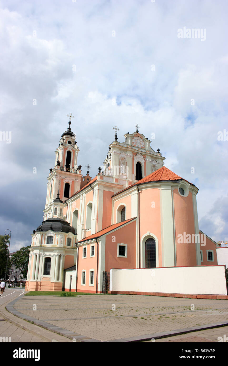 L'église sainte Catherine et couvent bénédictin, Vilnius, Lituanie Banque D'Images