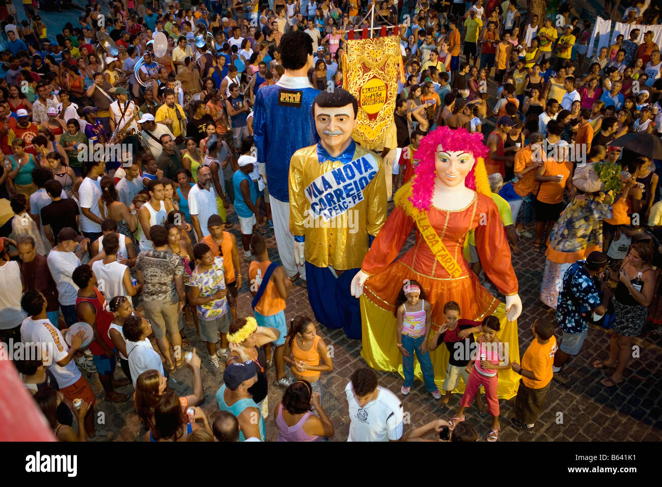 Brésil, Olinda, Giant Puppets papier mâché utilisés dans carnival appelé Bonecos Gigantes de Olinda Banque D'Images