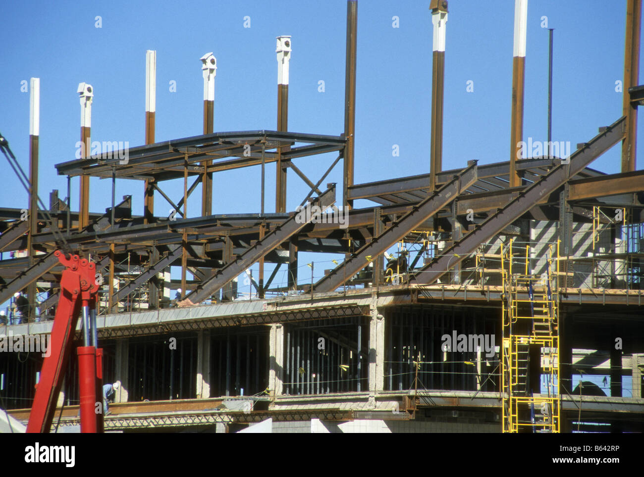 Superstructure en acier de grande Ralph Engelstad Arena en construction Grand Forks, Dakota du Nord, USA Banque D'Images
