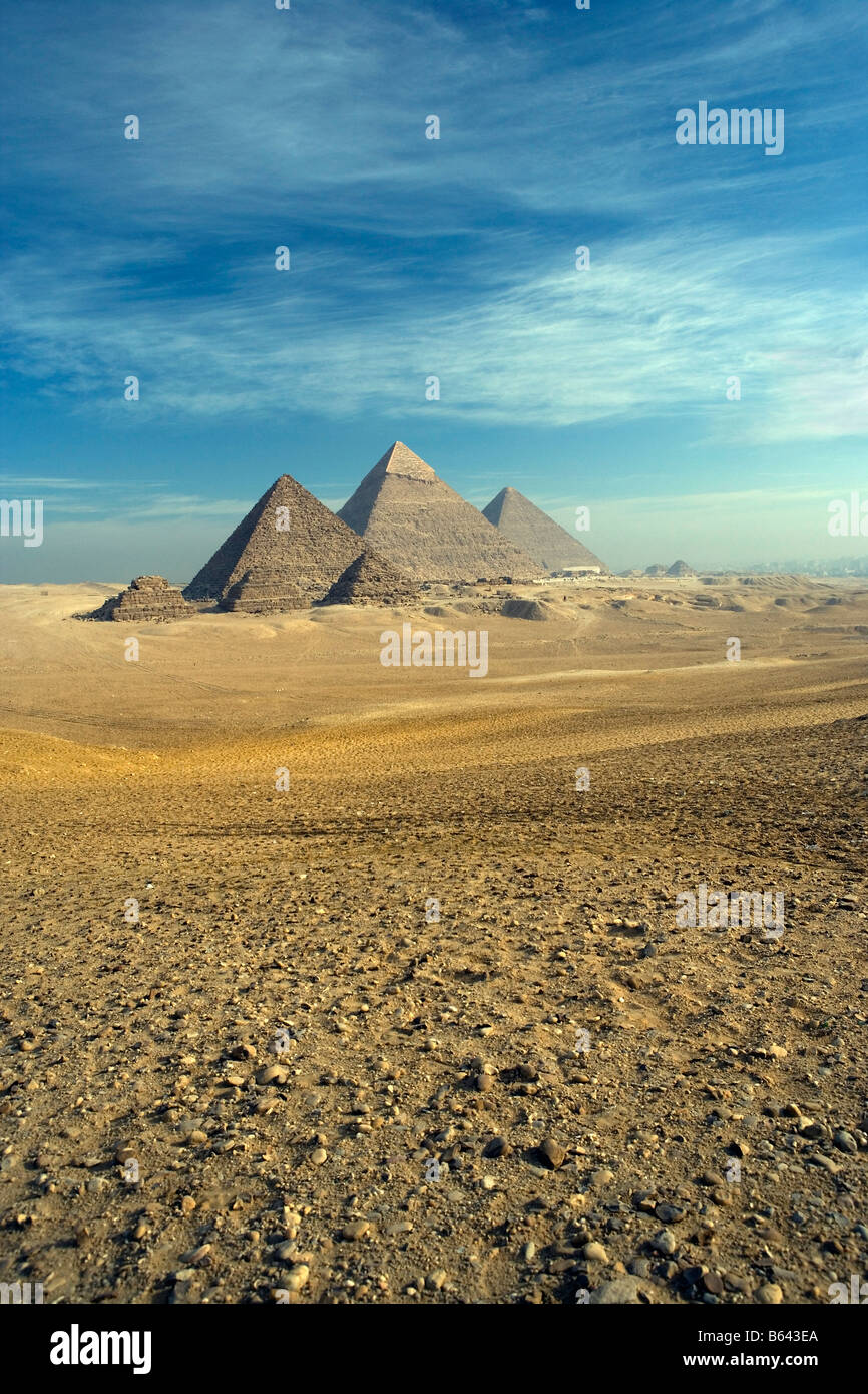 Egypte, Le Caire, les pyramides de Gizeh / Gizeh. Banque D'Images