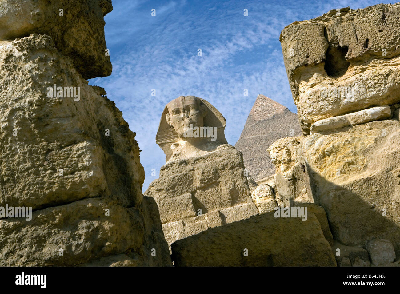 L'Egypte, Le Caire, les pyramides de Gizeh (Gizeh) Sphinx Banque D'Images