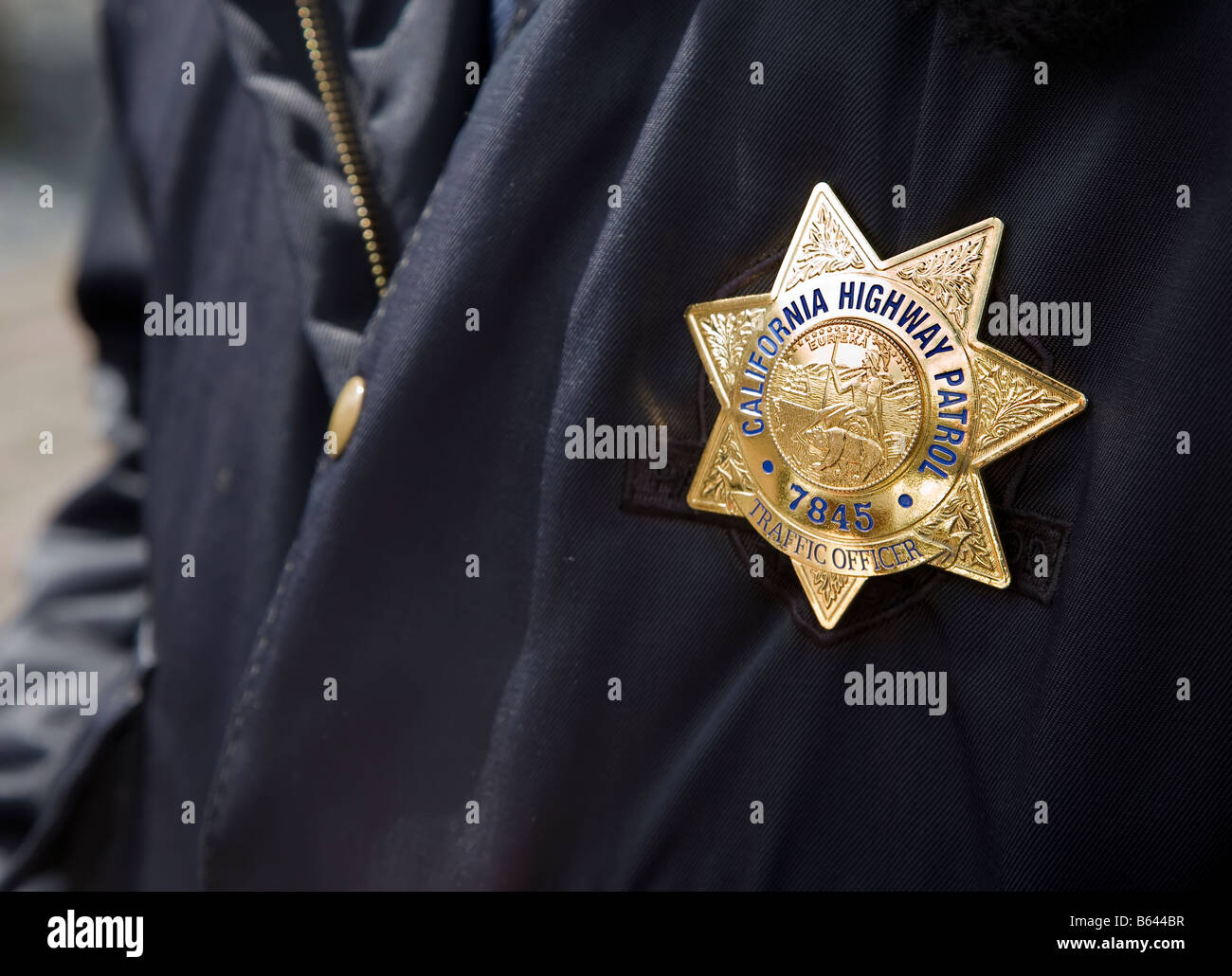 California Highway Patrol agent de circulation insigne de police Banque D'Images