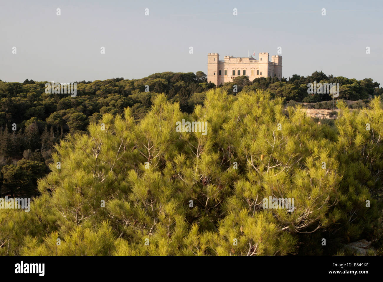 Buskett Gardens et Verdala Palace à Malte Banque D'Images