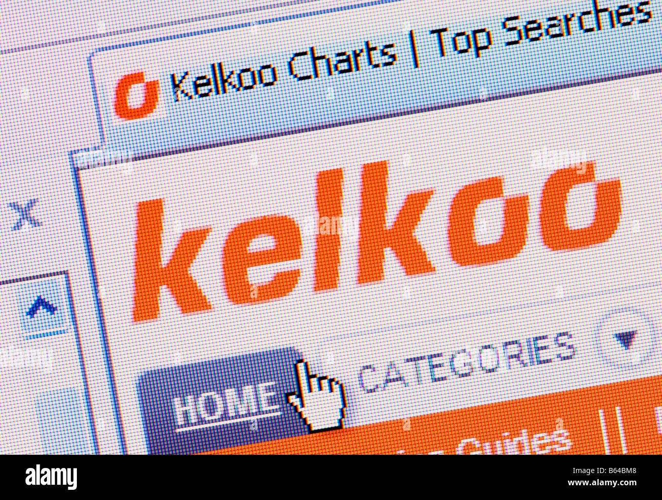 Capture d'Macro de Kelkoo comparaison de prix n'utilisez que du site web Banque D'Images