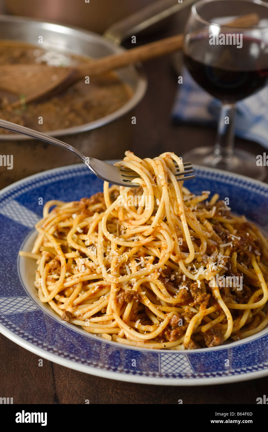 Cuisine italienne Spaghetti bolognese Banque D'Images