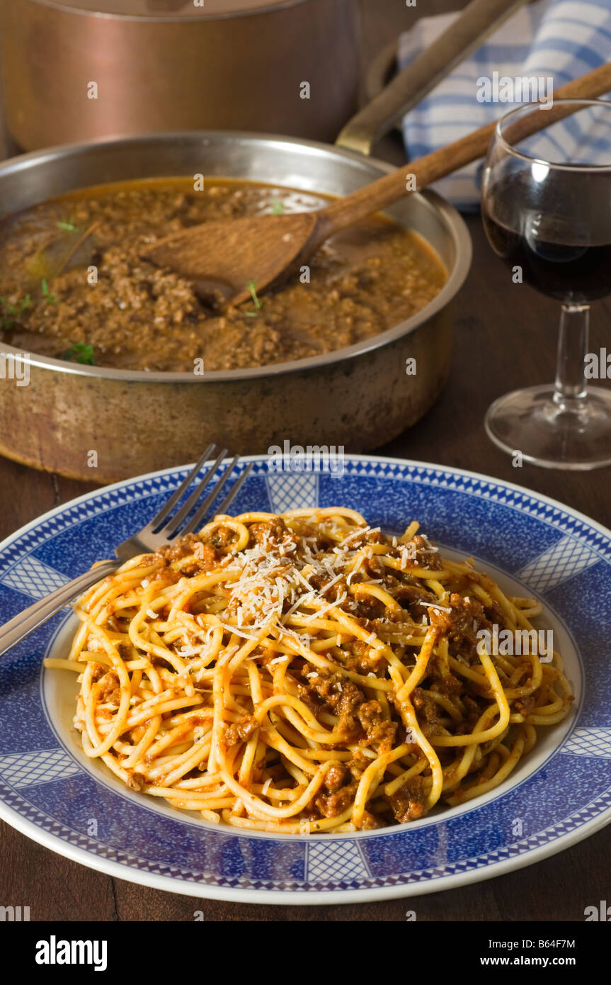 Cuisine italienne Spaghetti bolognese Banque D'Images