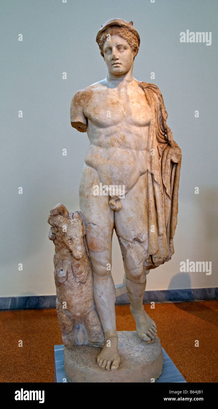 Hermes Pentelic Trézène 2e siècle après J.-Naukydes Polykleitos Grèce Grec Banque D'Images