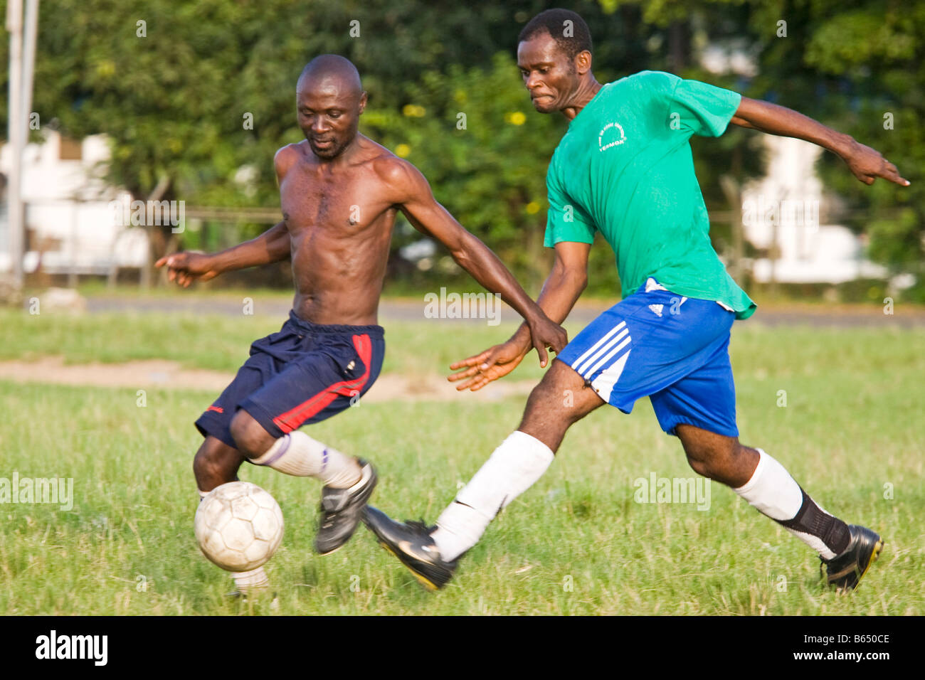 Football, Douala, Cameroun, Afrique Banque D'Images