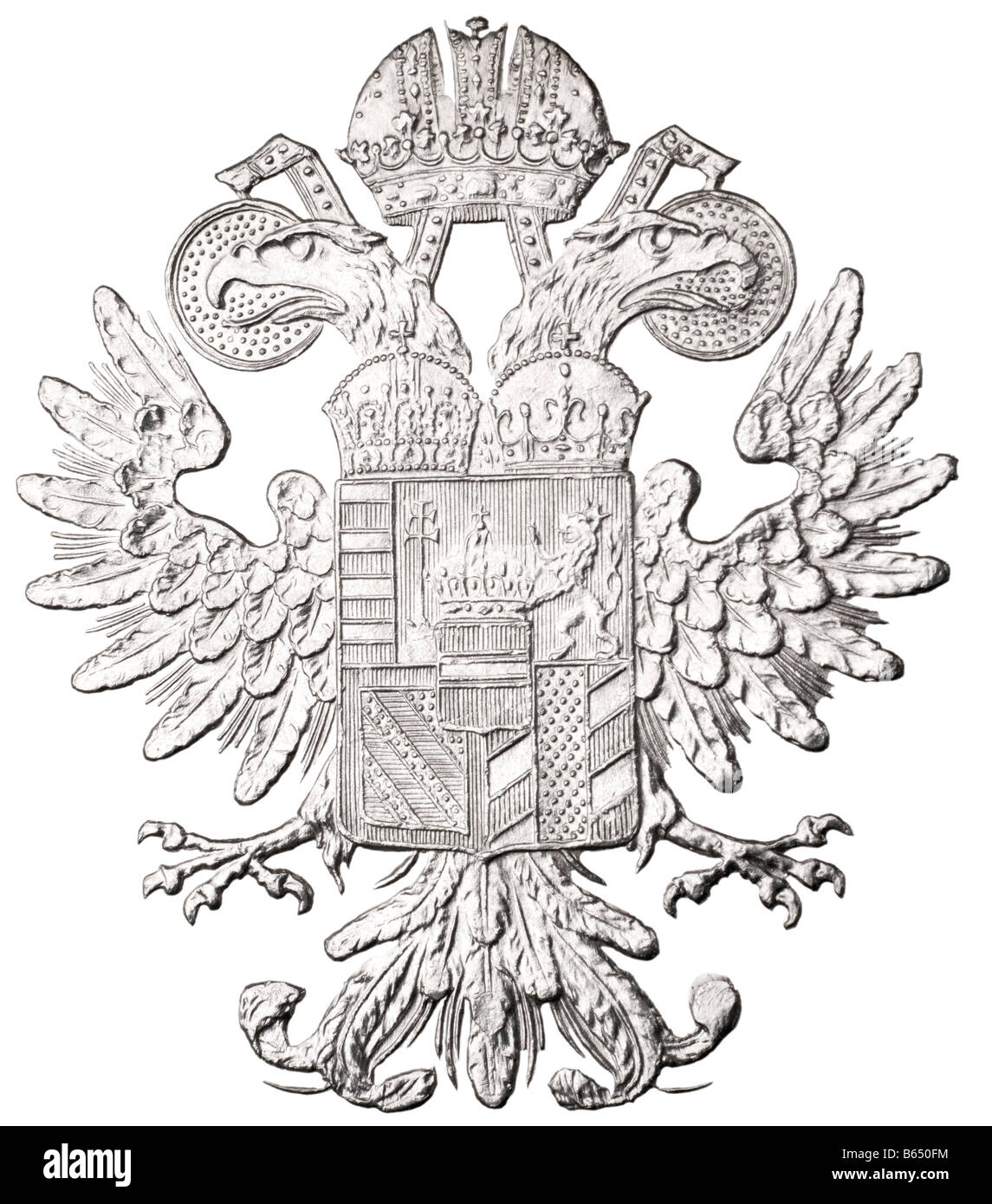 Aigle bicéphale de la Hongrie, de l'Austro inverse de la Marie-thérèse Thaler d'argent Banque D'Images
