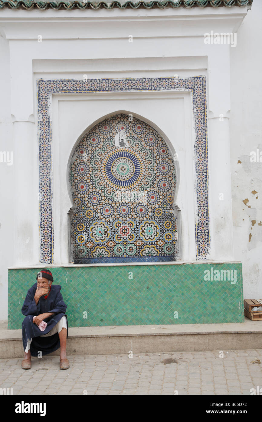 Marché, Moulay Idriss, Maroc Banque D'Images