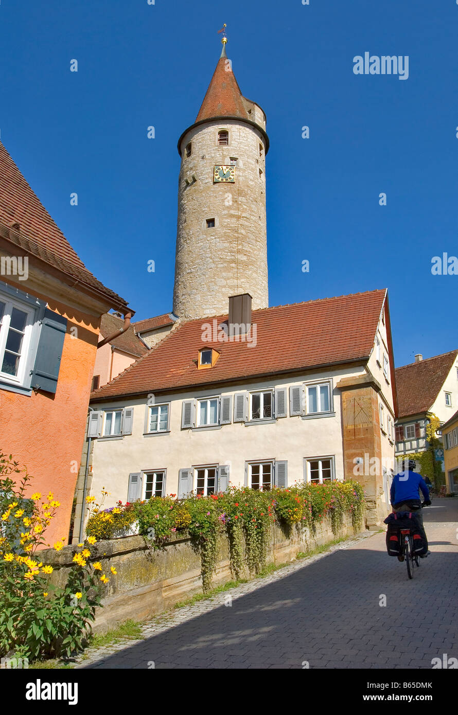 À la ville médiévale de Kirchberg a d Jagst dans Baden Wuertemberg Banque D'Images