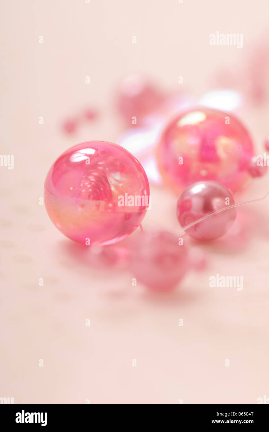Perles rose décorative, close-up Banque D'Images