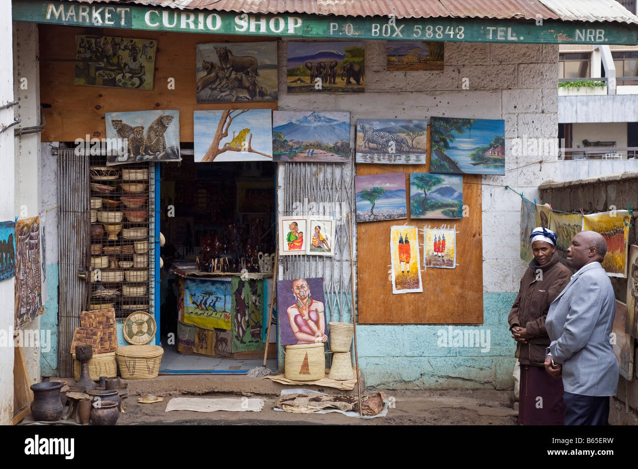 Galerie d'art, City Market, Nairobi, Kenya, Afrique Banque D'Images