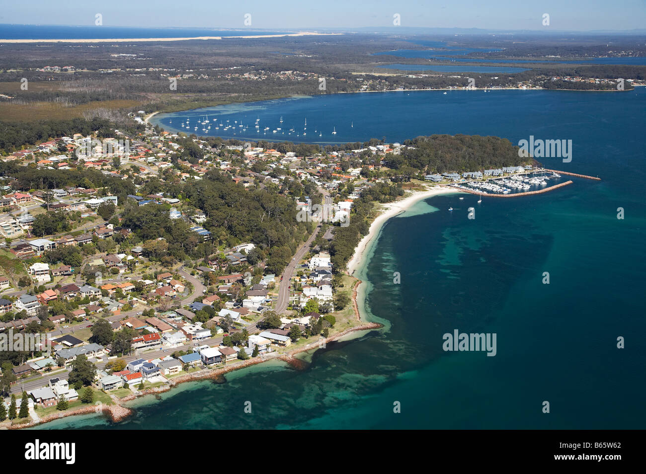 Corlette Corlette Point et Port Stephens Salamander Bay New South Wales Australie aerial Banque D'Images