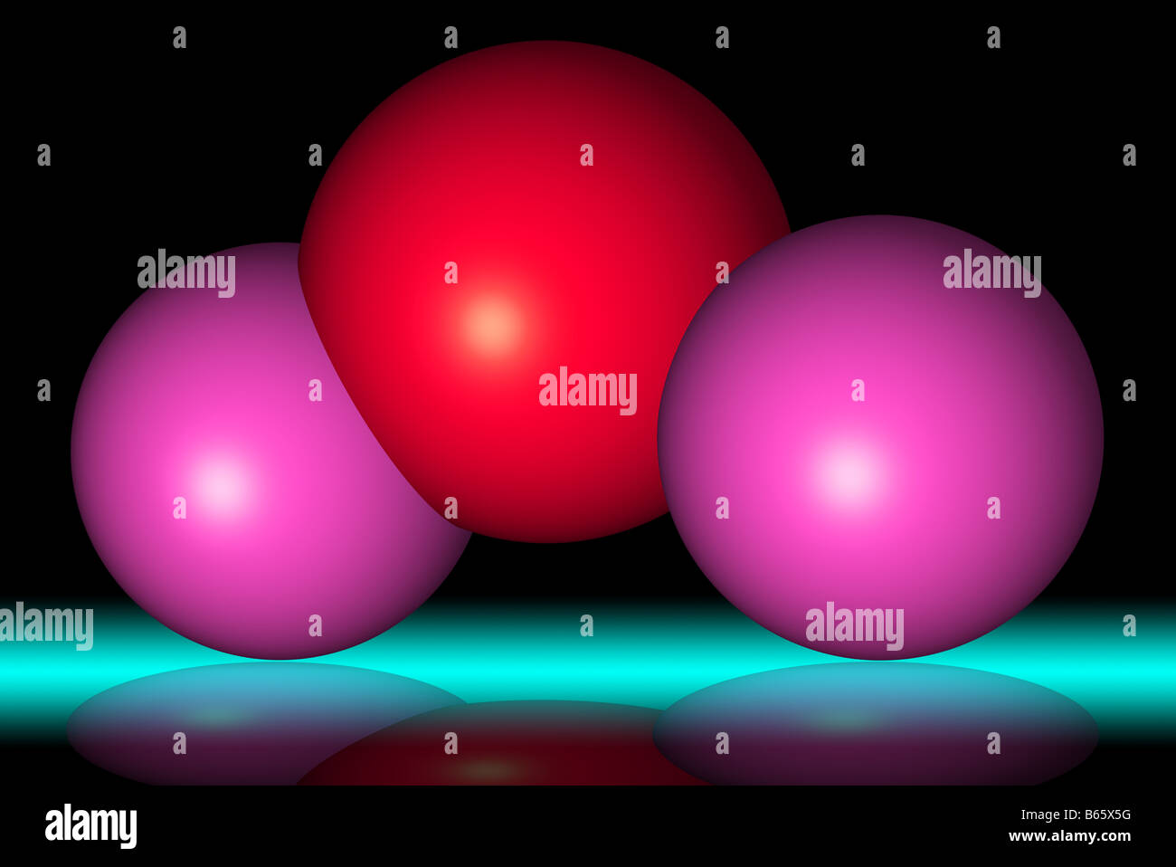 Molécule de dioxyde de soufre polluant Banque D'Images