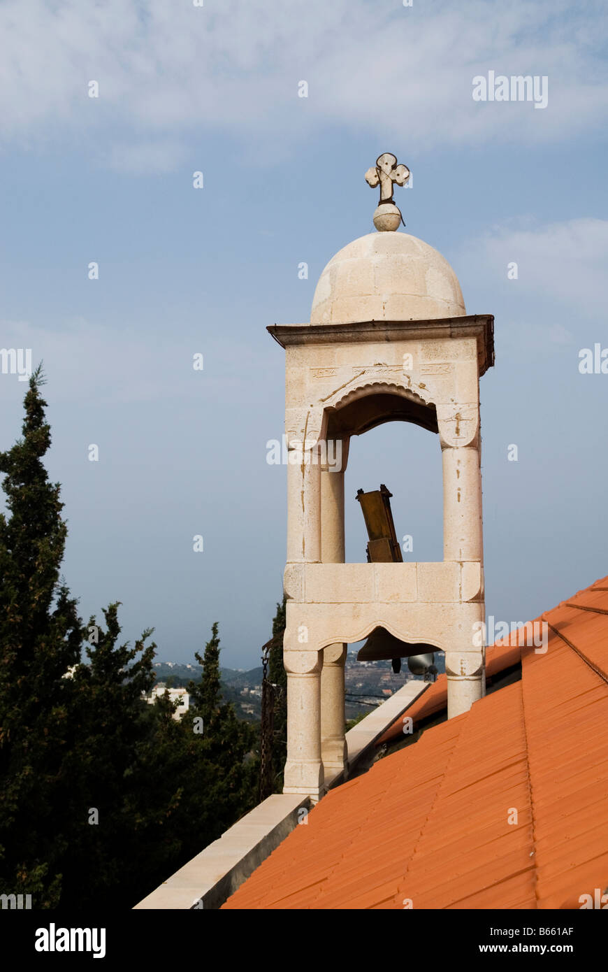 Haut de l'église clocher Liban Moyen Orient Banque D'Images