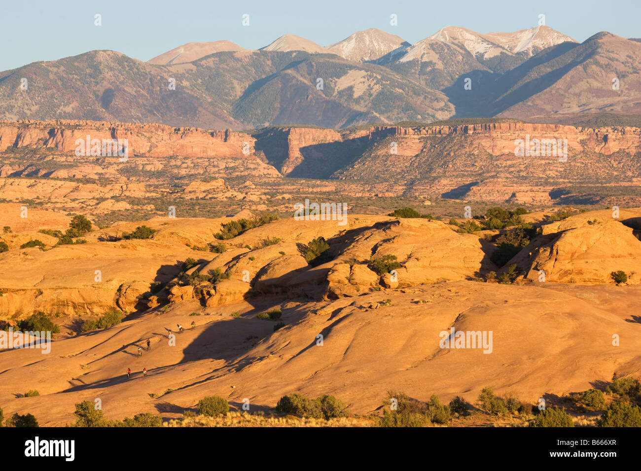 Équitation la célèbre Moab Utah Slickrock Trail Banque D'Images