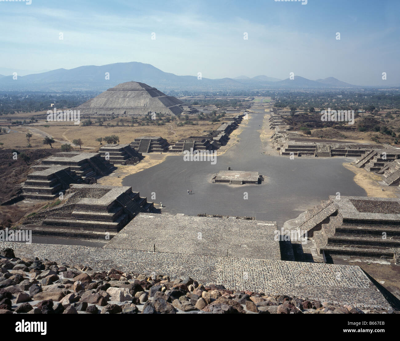 Mexique Teotihuacan Vue générale Banque D'Images
