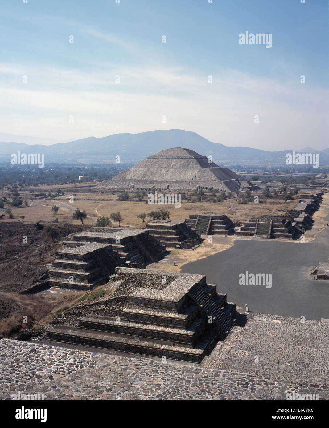 Mexique Teotihuacan Pyramide du soleil Banque D'Images