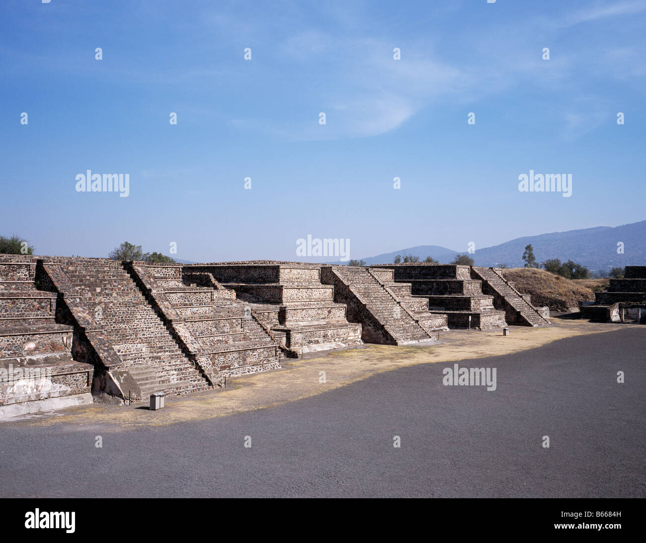 Mexique Teotihuacan Plaza De La Luna Banque D'Images