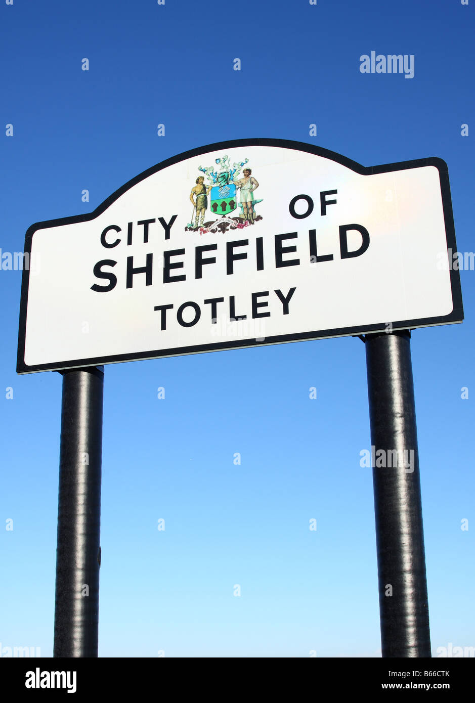Une ville de Sheffield signe routière dans la banlieue de Totley, Sheffield, South Yorkshire, Angleterre, Royaume-Uni Banque D'Images