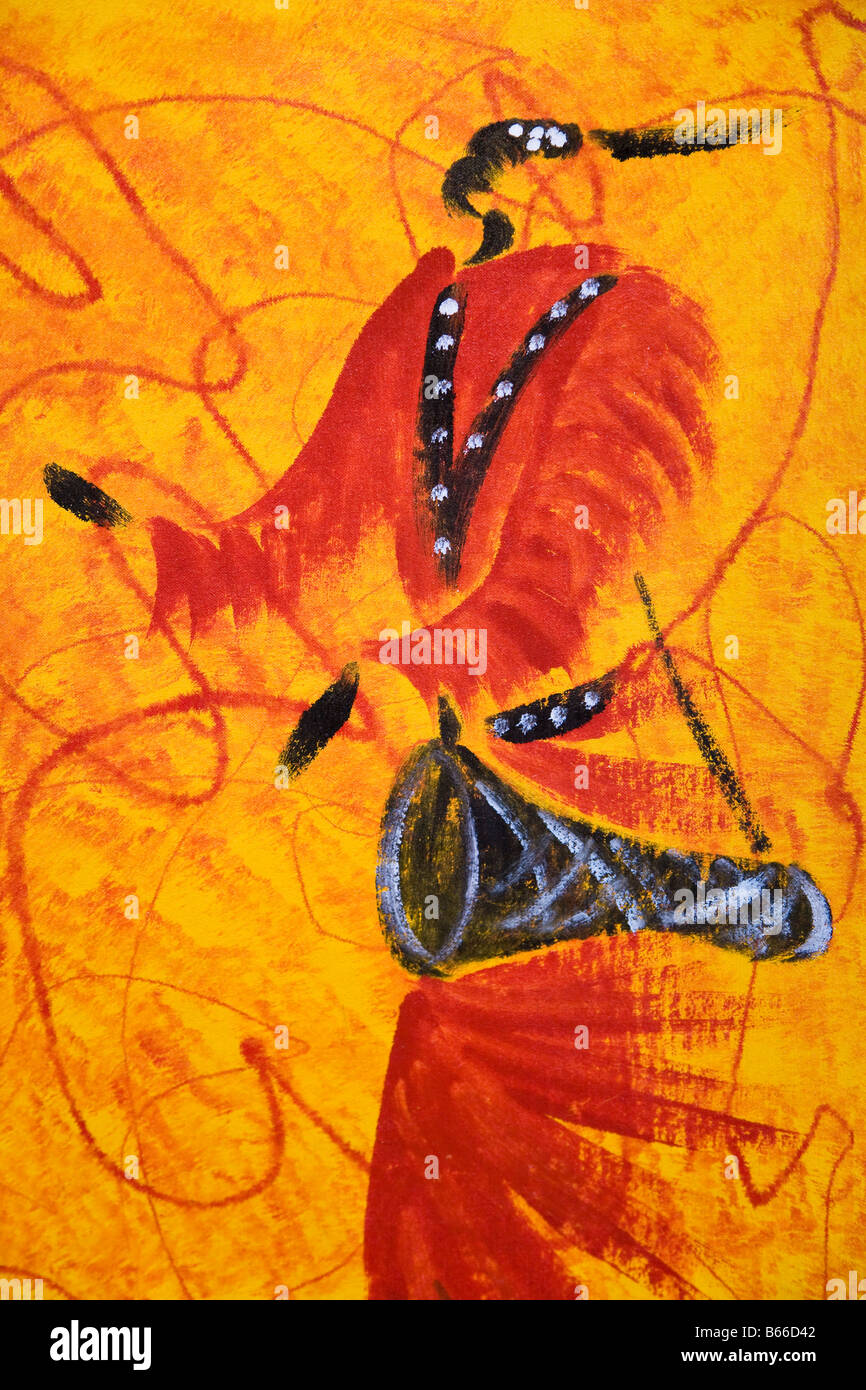 Affiche d'art colorées à Marrakech, Maroc Banque D'Images