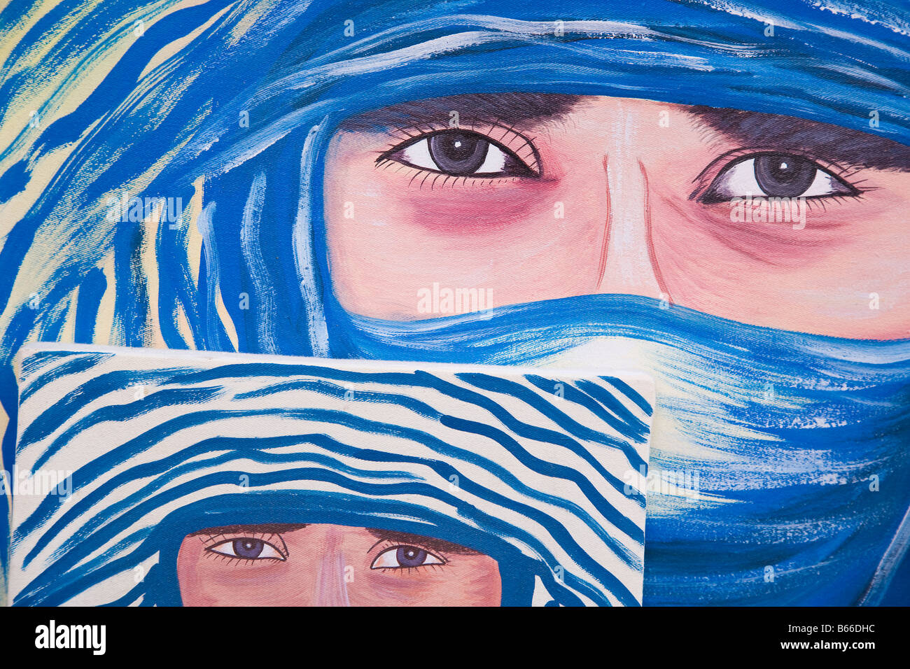 Affiche d'art colorées à Marrakech, Maroc Banque D'Images