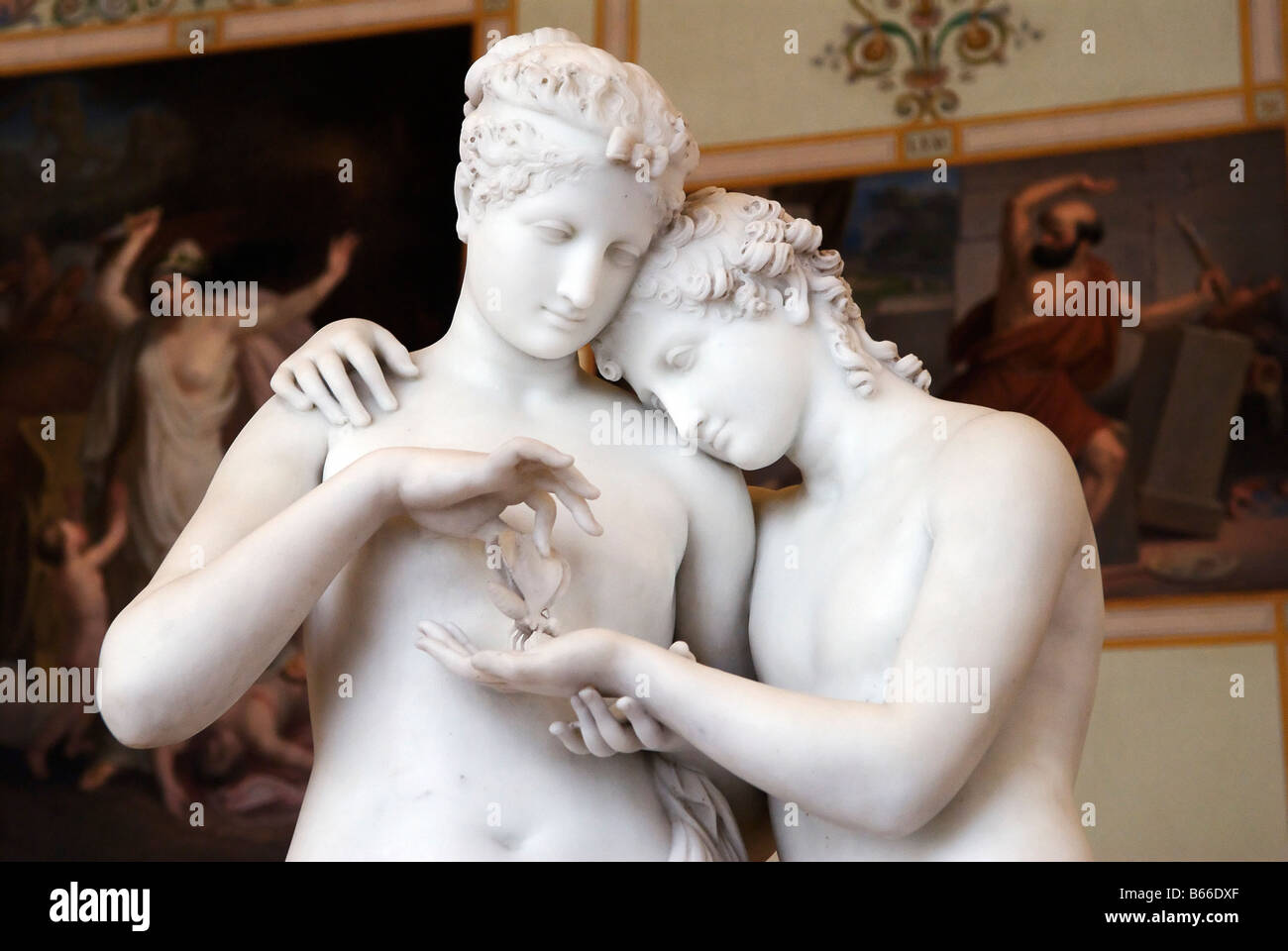 Détail Amour et Psyché 1808 sculpture d'Antonio Canova Palais d'hiver Musée de l'Ermitage à Saint-Pétersbourg en Russie Banque D'Images