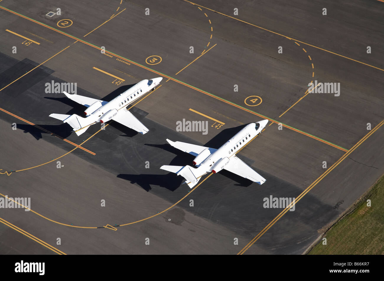 Singapour Flying College Learjet 45s de l'aéroport de Sunshine Coast SUNSHINE COAST Australie Queensland aerial Banque D'Images