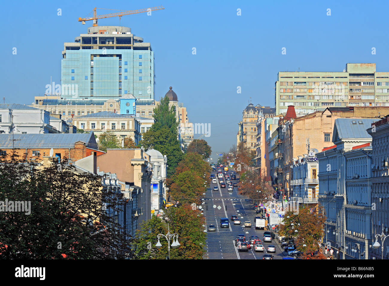 Trafic ville Kiev Ukraine Banque D'Images