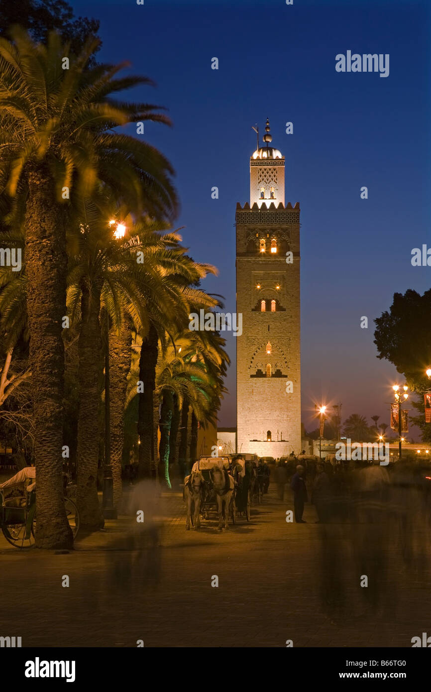 Mosquée de la koutoubia, Marrakech, Maroc Banque D'Images