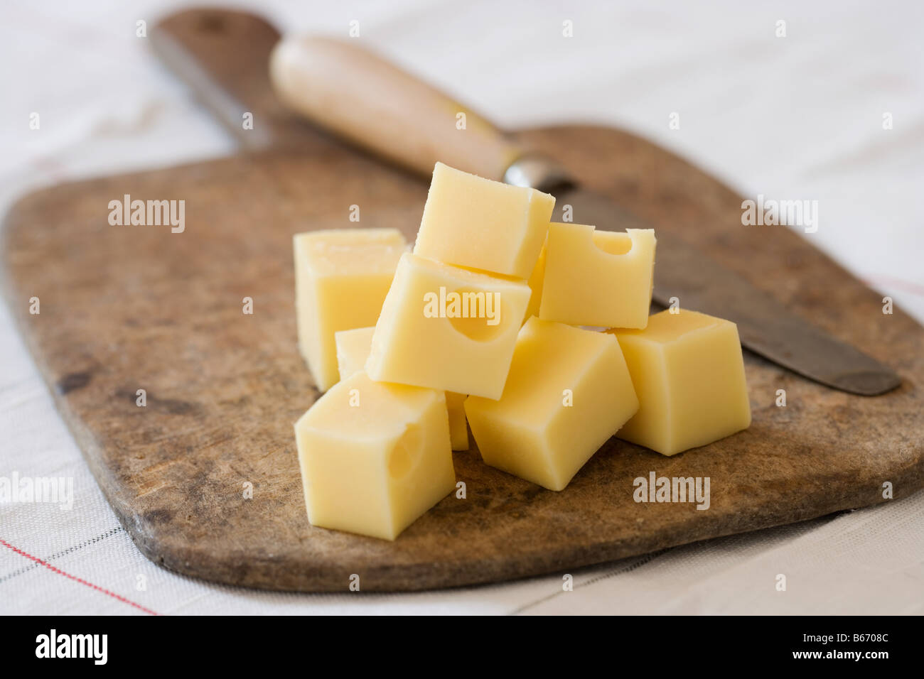 Fromage en cubes Banque D'Images