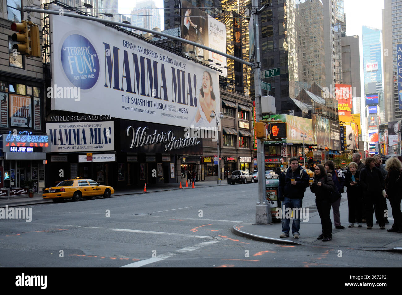 Winter Garden Theatre sur Broadway New York USA montrant Mamma Mia Banque D'Images