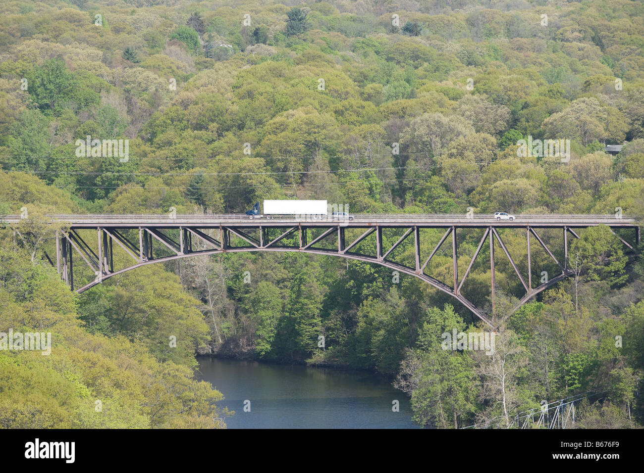 Pont sur la rivière Hudson Banque D'Images