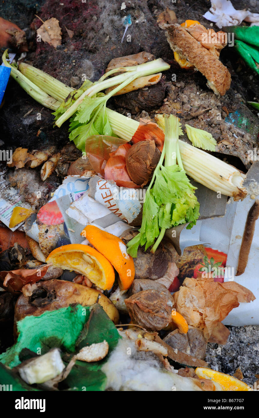 Le compostage des déchets alimentaires Banque D'Images