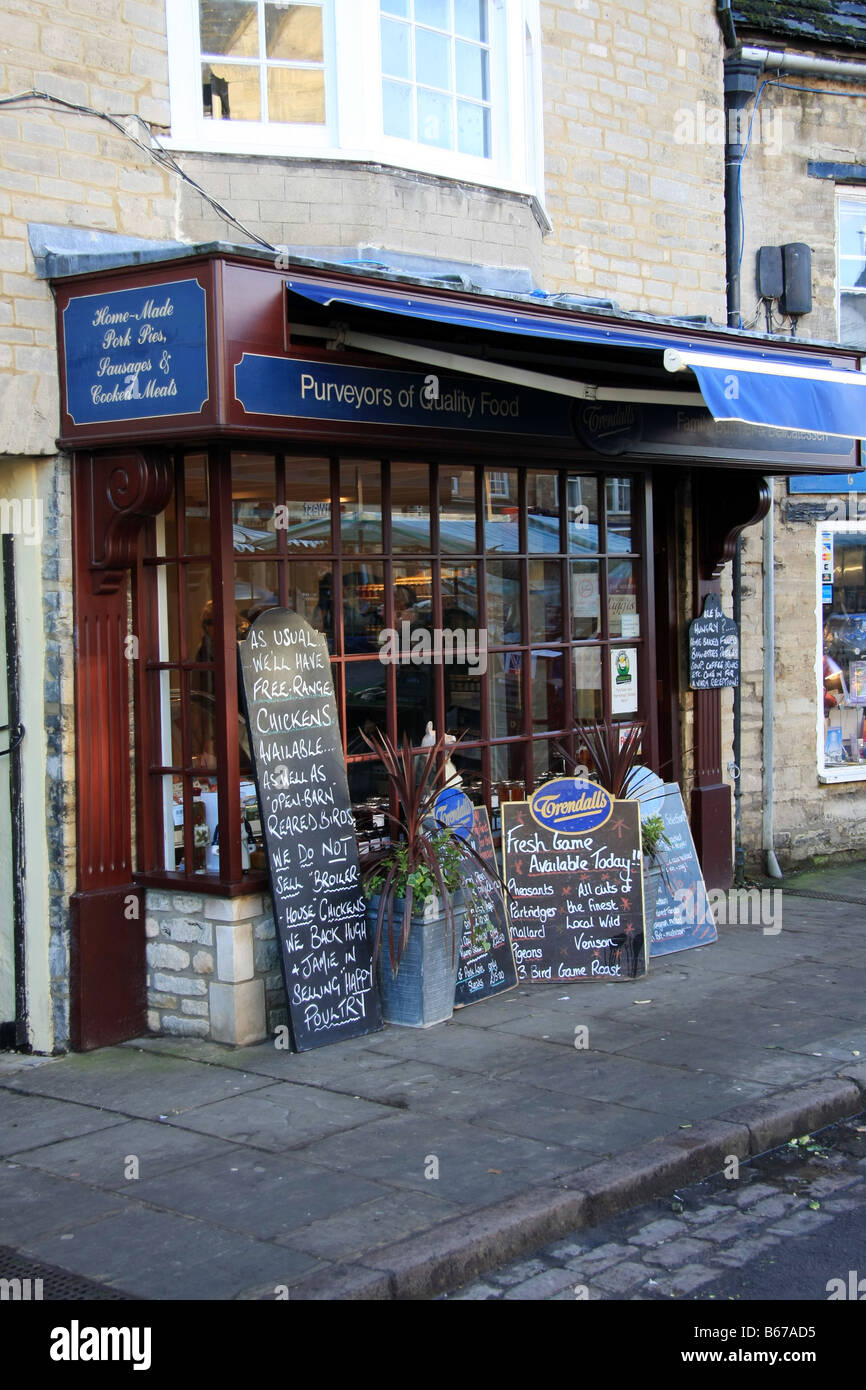Un magasin traditionnel anglais butchers Banque D'Images