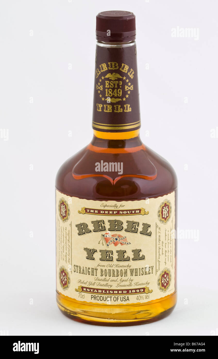 Bouteille de cri rebelle Straight Bourbon Whiskey distillé à cri rebelle Distillery Louisville Kentucky USA Banque D'Images